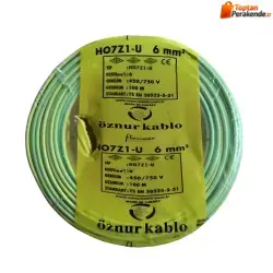 Öznur Nya Kablo 6 Mm² Sarıyeşil ( H07z1-U ) Halojen Free